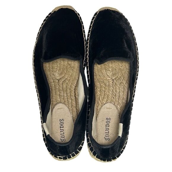 Soludos - Women’s Espadrilles, ‘The Smoking Slipper’ Velvet, Flat - Black Size 8 - Picture 3 of 16